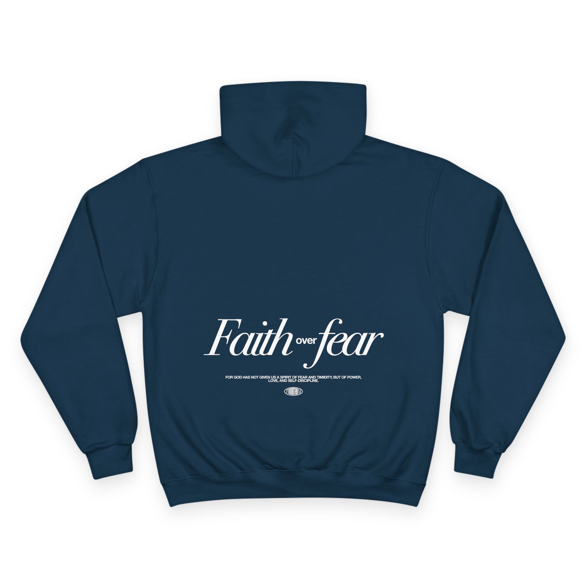 Inspirational Champion Hoodie - Spirit of Faith over Fear, Motivational Gift, Athleisure, Empowerment Apparel, Cozy Comfort