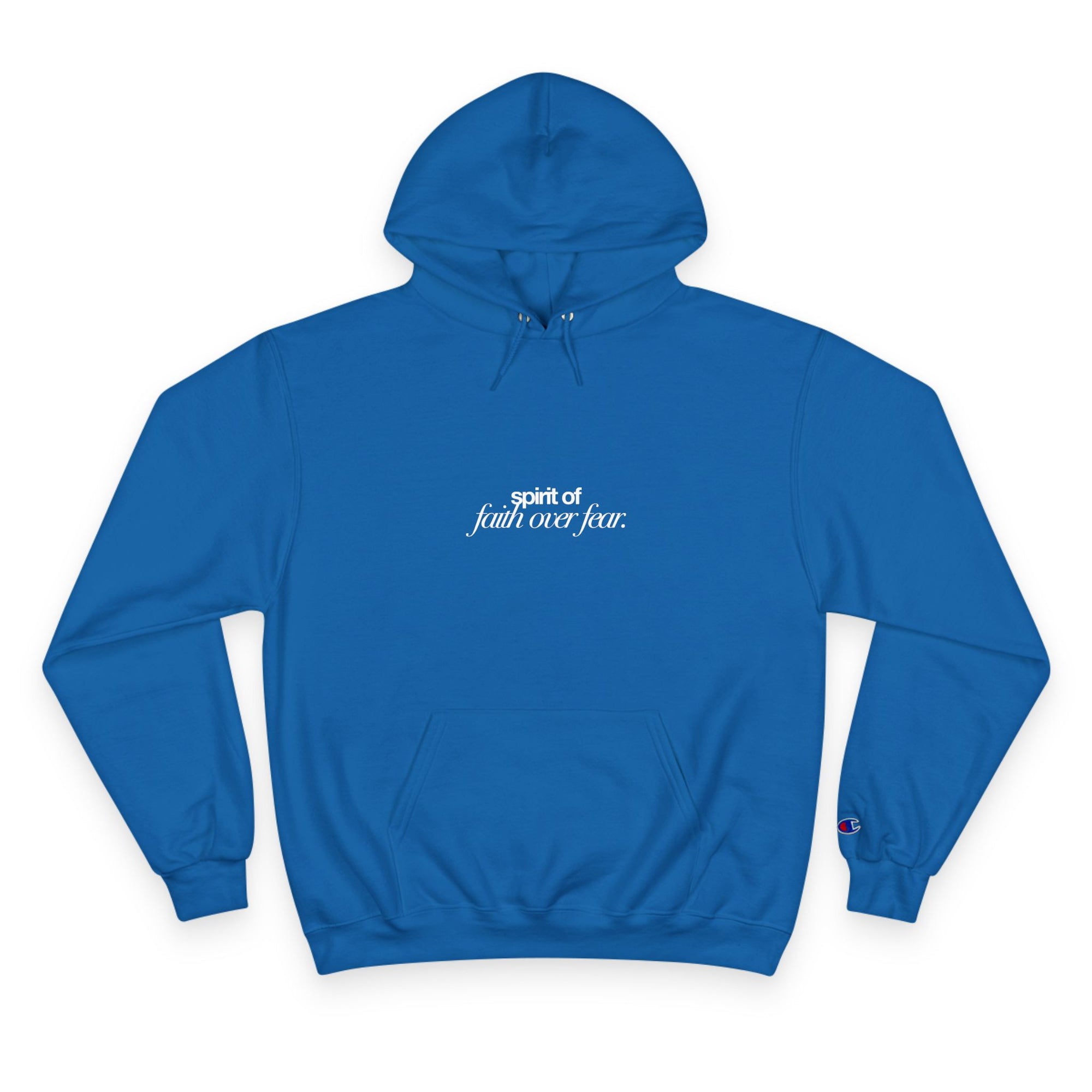 Inspirational Champion Hoodie - Spirit of Faith over Fear, Motivational Gift, Athleisure, Empowerment Apparel, Cozy Comfort
