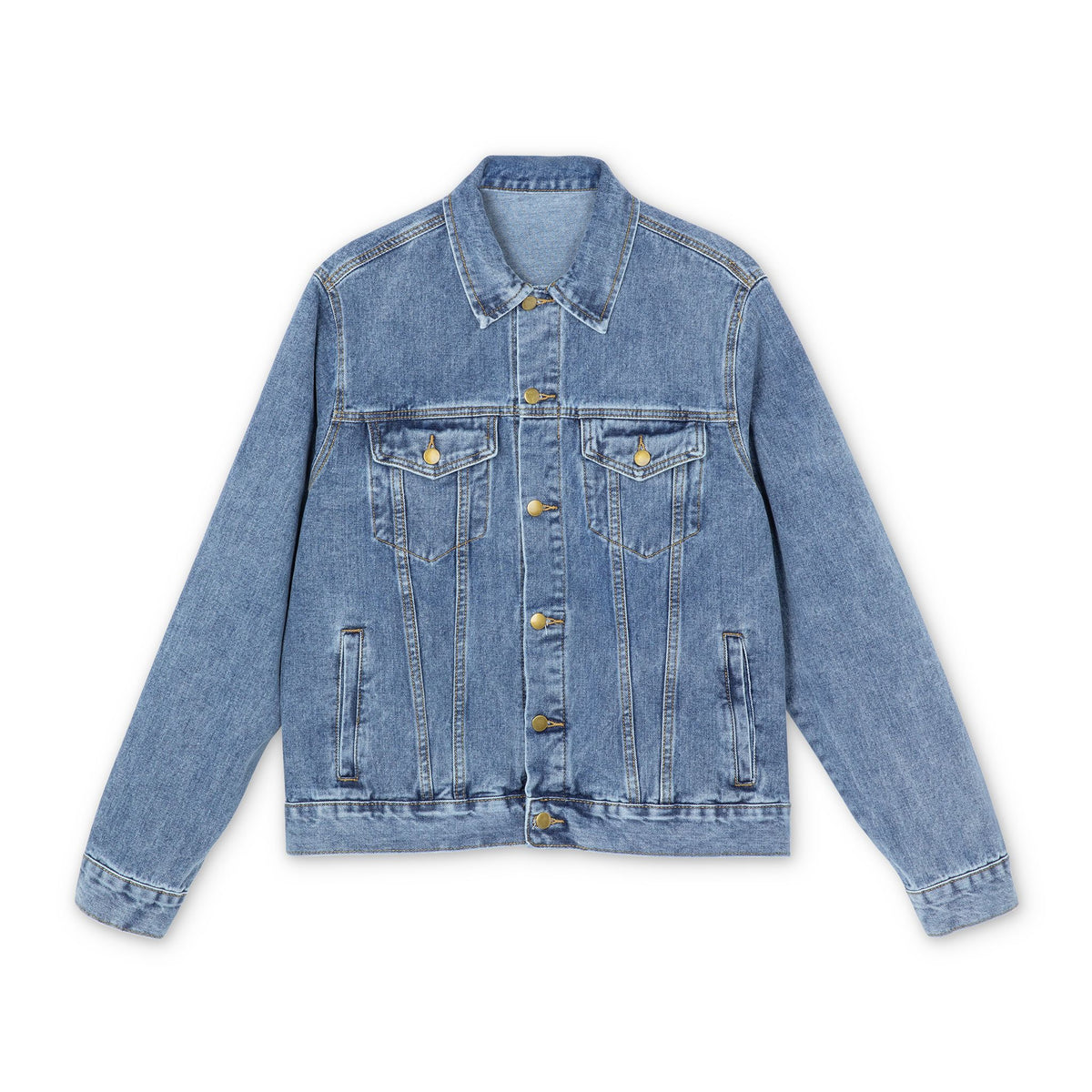 AFTER GOD... Men's Denim Jacket with Inspirational Quote | Casual Streetwear, Unisex Fashion, Gift for Him, Everyday Wear, Trendy Layering