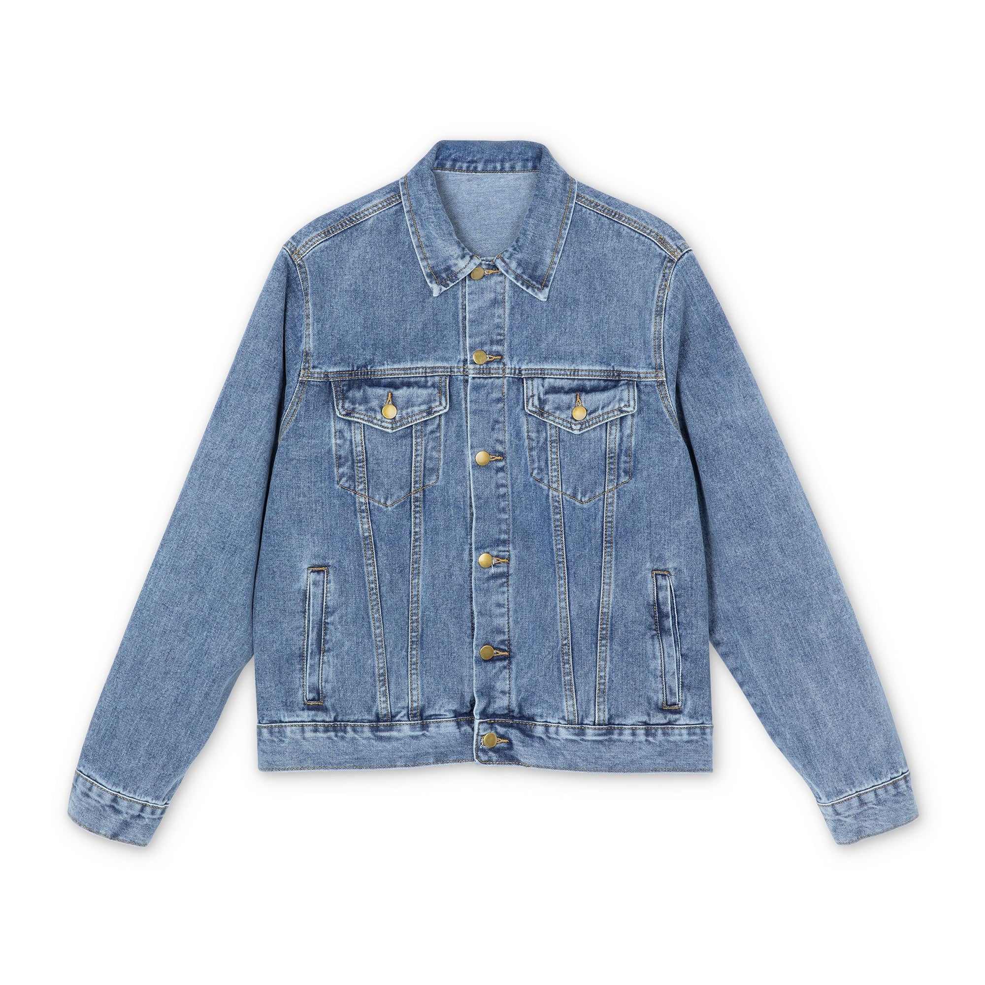 AFTER GOD... Men's Denim Jacket with Inspirational Quote | Casual Streetwear, Unisex Fashion, Gift for Him, Everyday Wear, Trendy Layering
