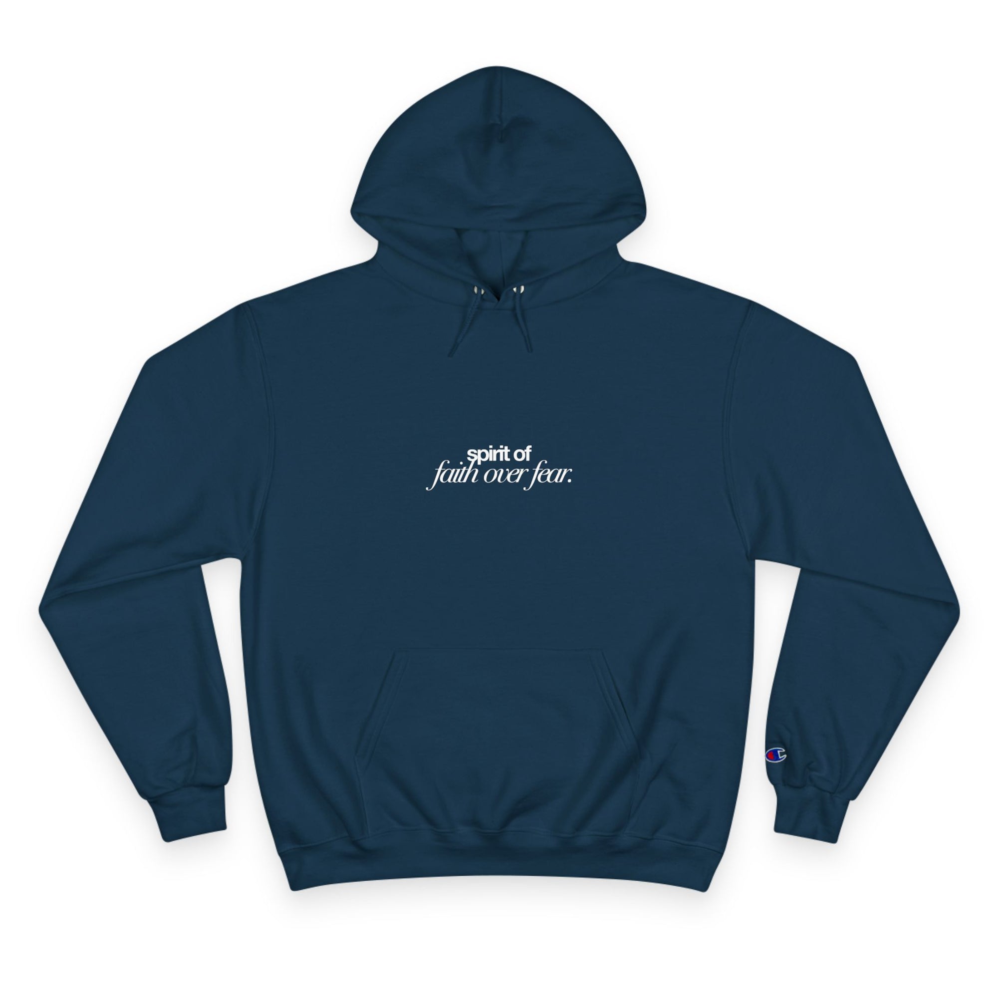 Inspirational Champion Hoodie - Spirit of Faith over Fear, Motivational Gift, Athleisure, Empowerment Apparel, Cozy Comfort