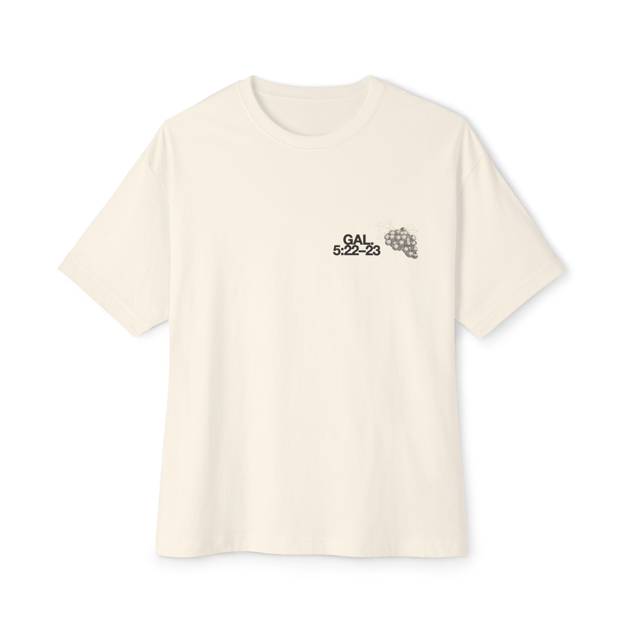 Unisex Oversized Boxy Tee - 'Fruit of the Spirit' Graphic T-Shirt for Casual Style, Layering, Gifts, Faith-Based Wear, Summer Fashion