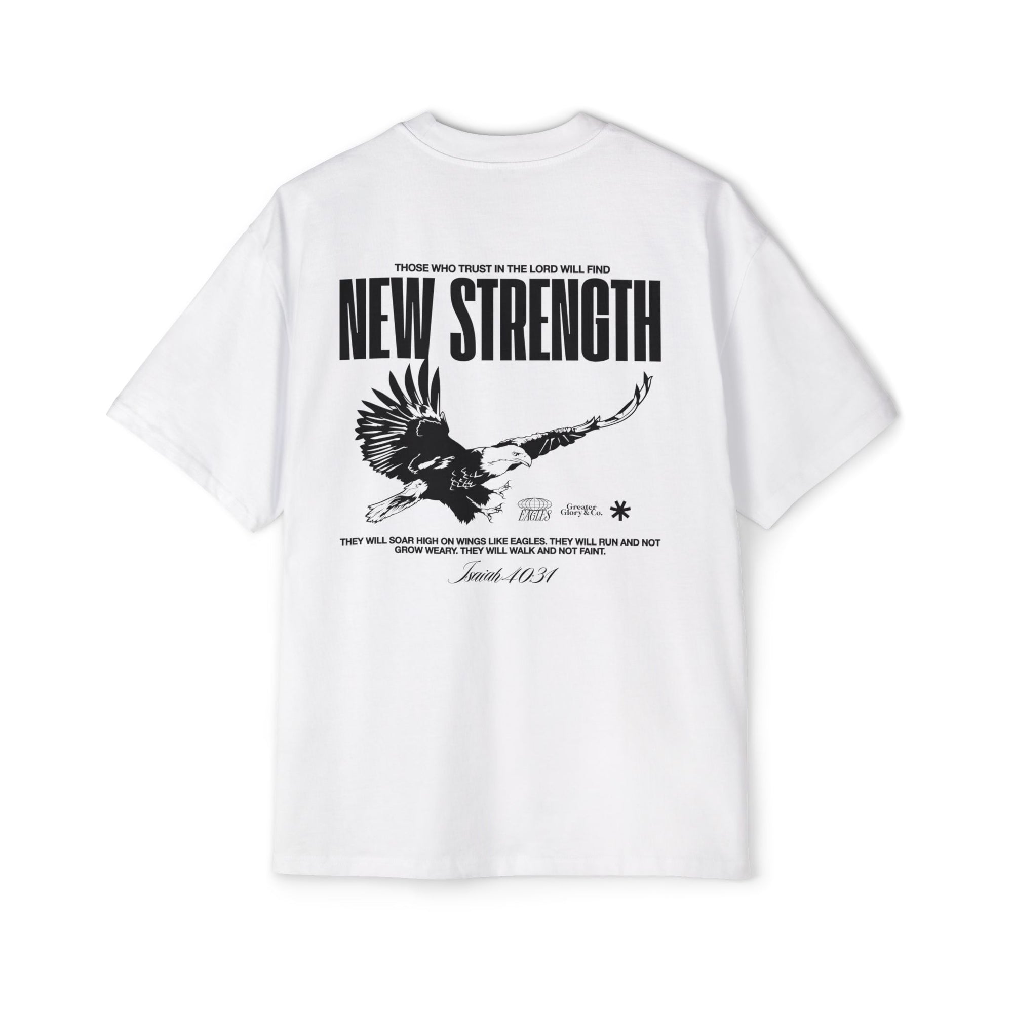 Soar with Strength – Oversized Tee Inspired by Isaiah 40:31 Men's Heavy Oversized Tee: Empowering Graphic Tee, Casual Streetwear, Unisex Comfort Shirt, Inspiring Gift for Him