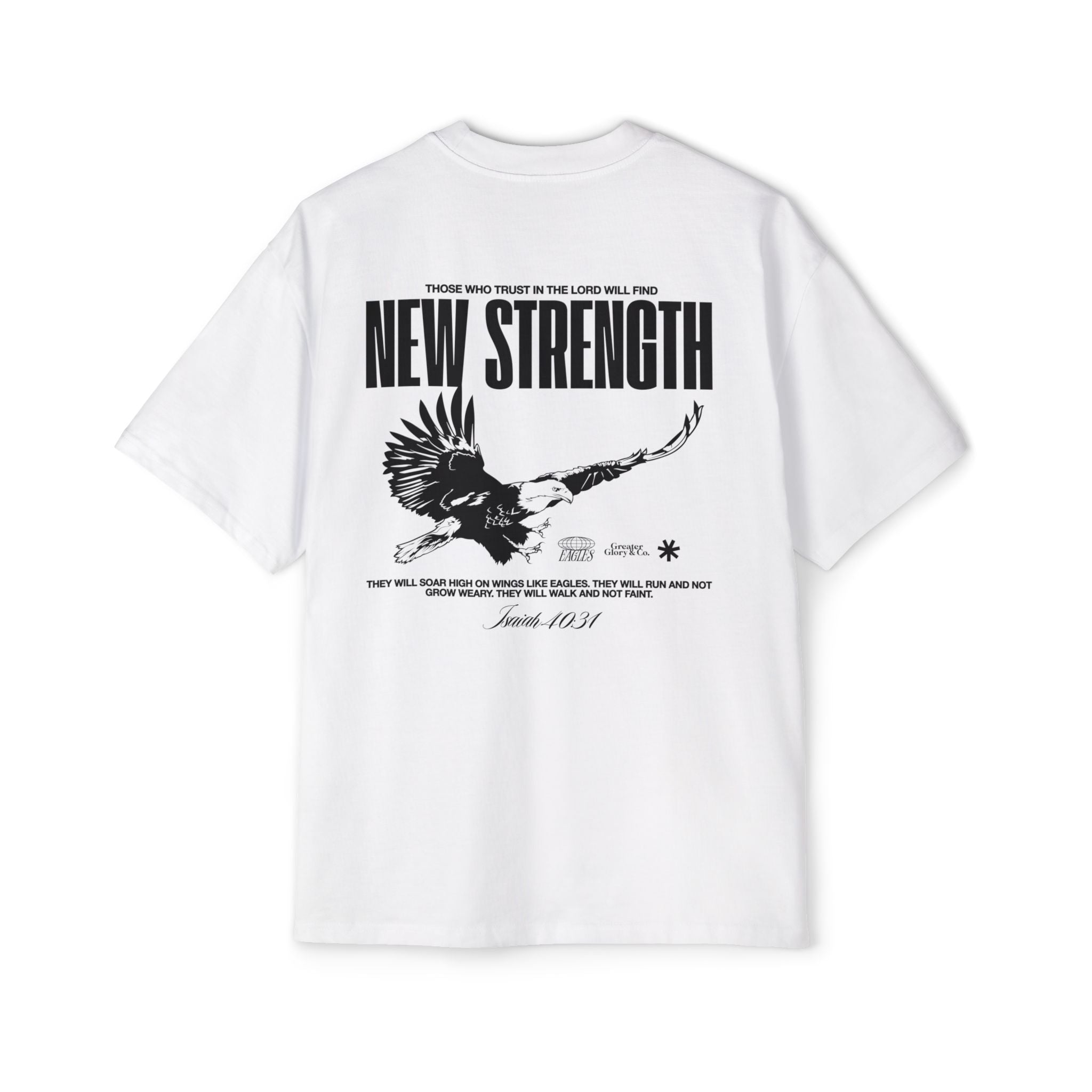 Soar with Strength – Oversized Tee Inspired by Isaiah 40:31 Men's Heavy Oversized Tee: Empowering Graphic Tee, Casual Streetwear, Unisex Comfort Shirt, Inspiring Gift for Him