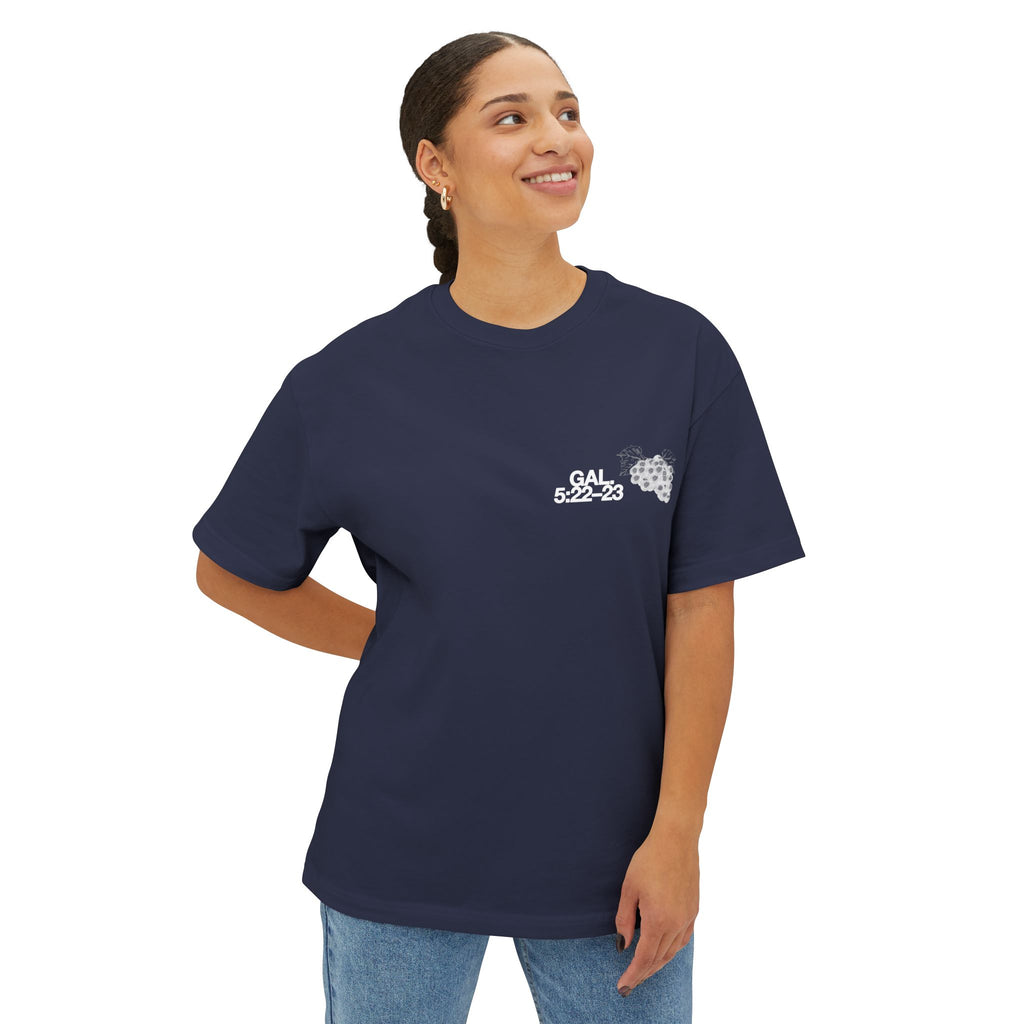 Unisex Oversized Boxy Tee - 'Fruit of the Spirit' Graphic T-Shirt for Casual Style, Layering, Gifts, Faith-Based Wear, Summer Fashion