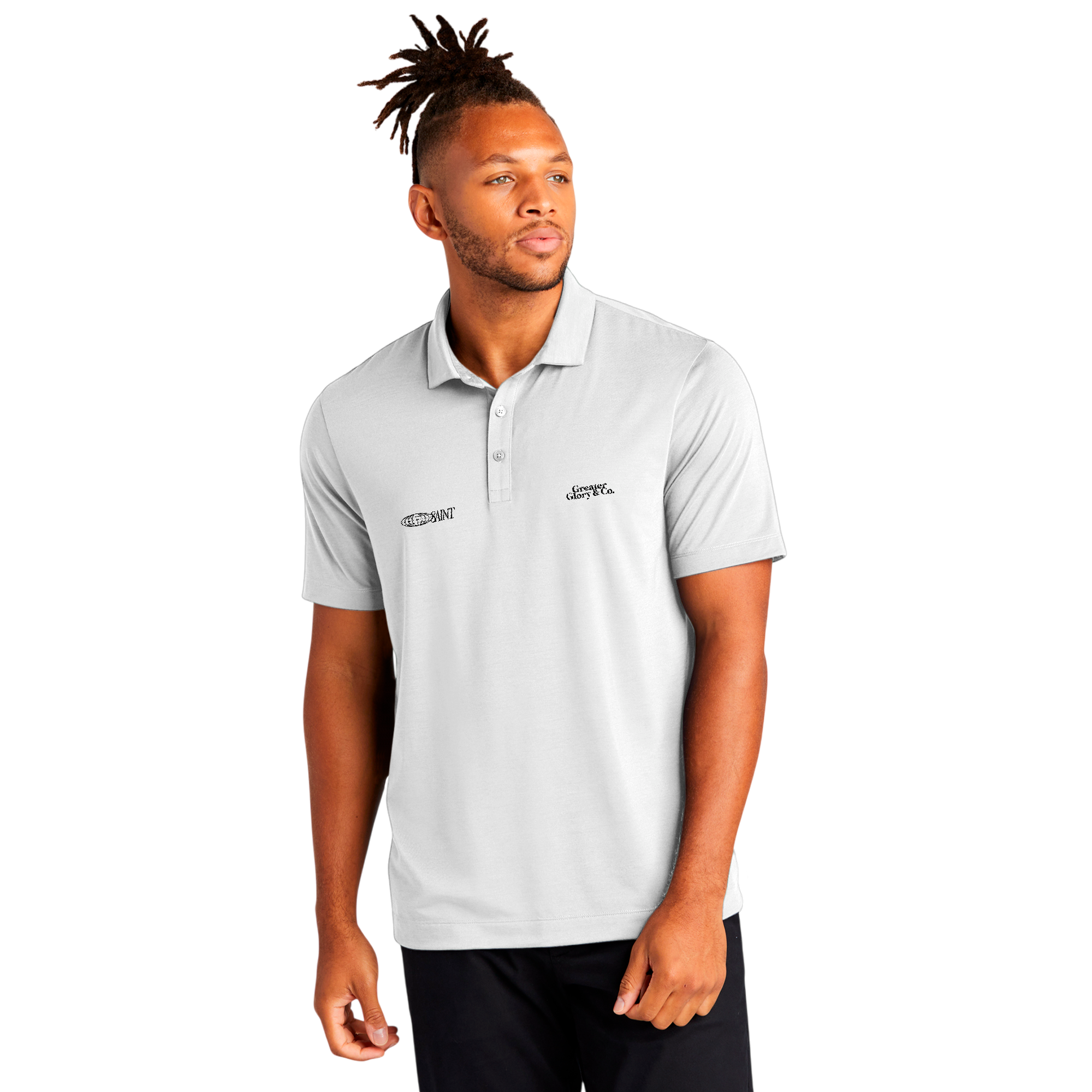 SAINT White Men's Stretch Jersey Polo - Versatile Casual Wear, Ideal for Work or Leisure, Perfect Gift for Father's Day, Summer Outings, Active [...]