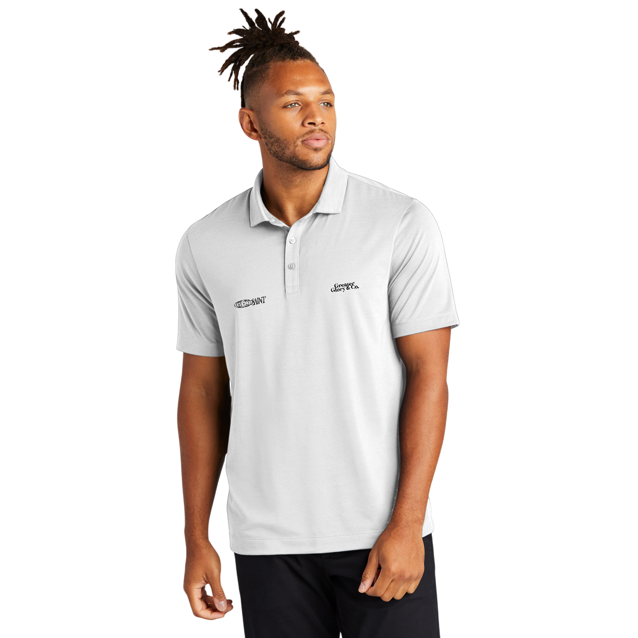 SAINT White Men's Stretch Jersey Polo - Versatile Casual Wear, Ideal for Work or Leisure, Perfect Gift for Father's Day, Summer Outings, Active [...]