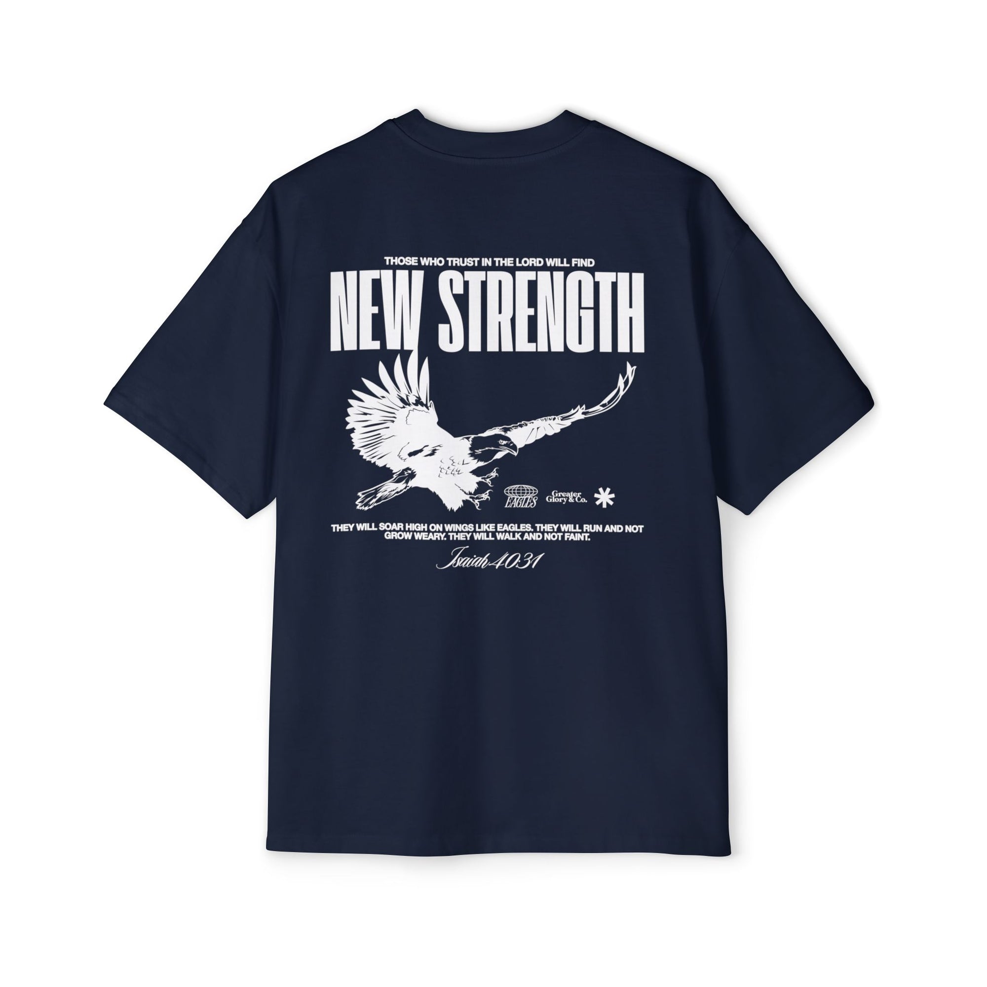 Soar with Strength – Oversized Tee Inspired by Isaiah 40:31 Men's Heavy Oversized Tee: Empowering Graphic Tee, Casual Streetwear, Unisex Comfort Shirt, Inspiring Gift for Him