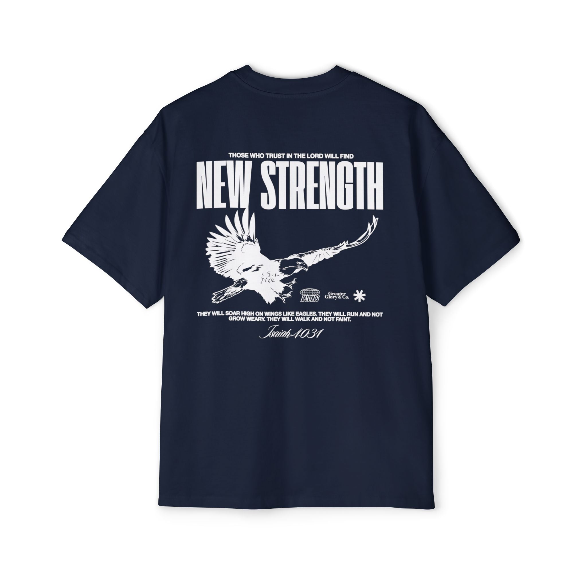Soar with Strength – Oversized Tee Inspired by Isaiah 40:31 Men's Heavy Oversized Tee: Empowering Graphic Tee, Casual Streetwear, Unisex Comfort Shirt, Inspiring Gift for Him