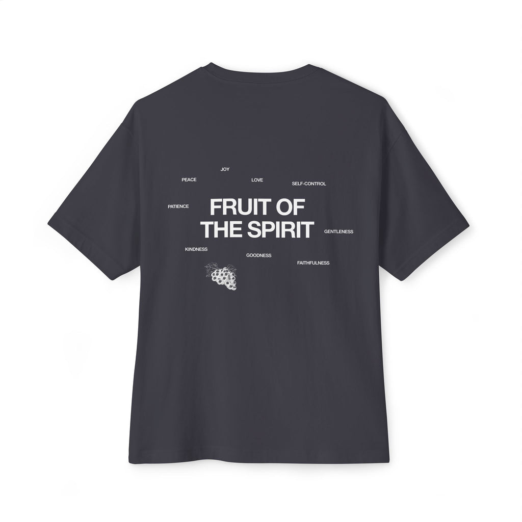 Unisex Oversized Boxy Tee - 'Fruit of the Spirit' Graphic T-Shirt for Casual Style, Layering, Gifts, Faith-Based Wear, Summer Fashion
