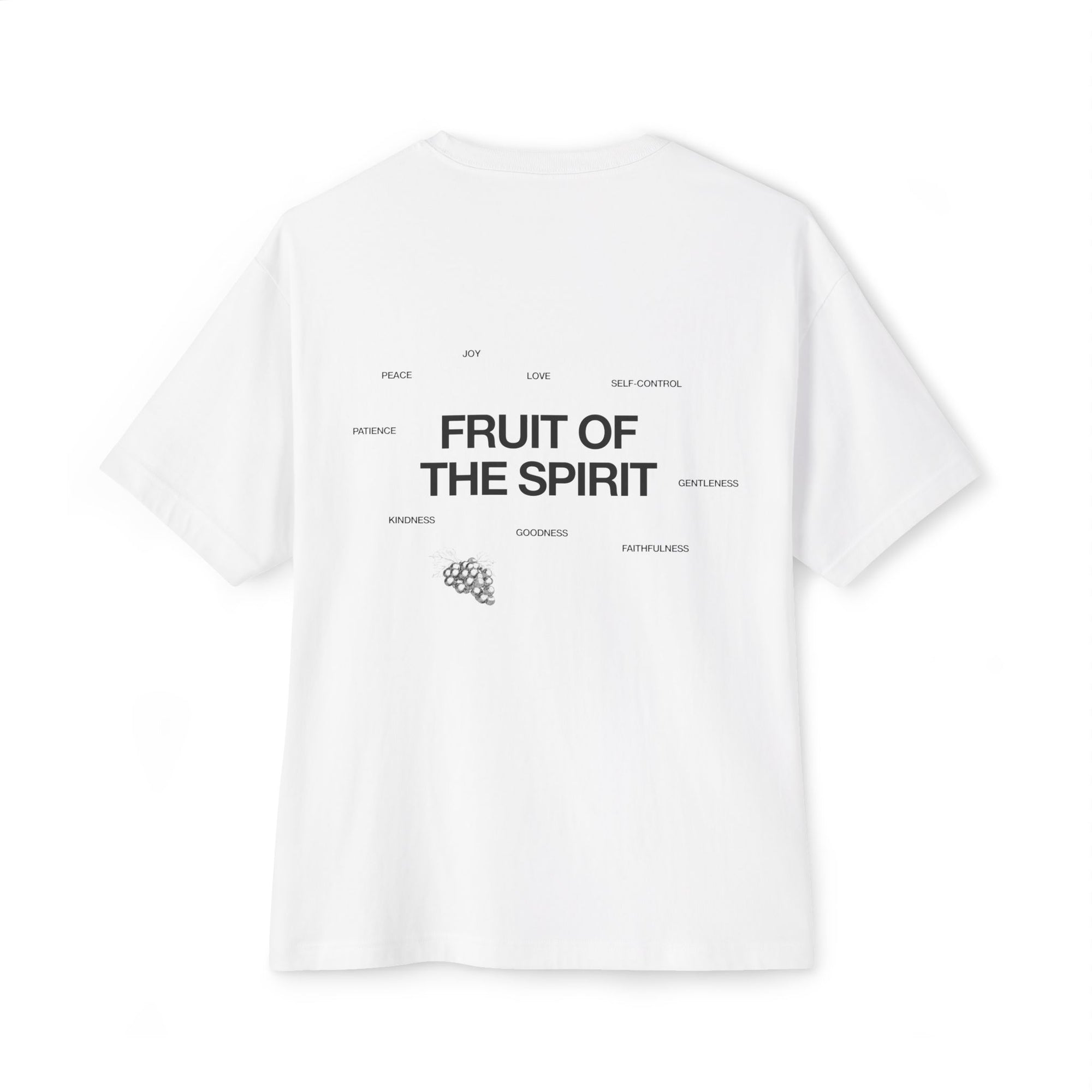 Unisex Oversized Boxy Tee - 'Fruit of the Spirit' Graphic T-Shirt for Casual Style, Layering, Gifts, Faith-Based Wear, Summer Fashion