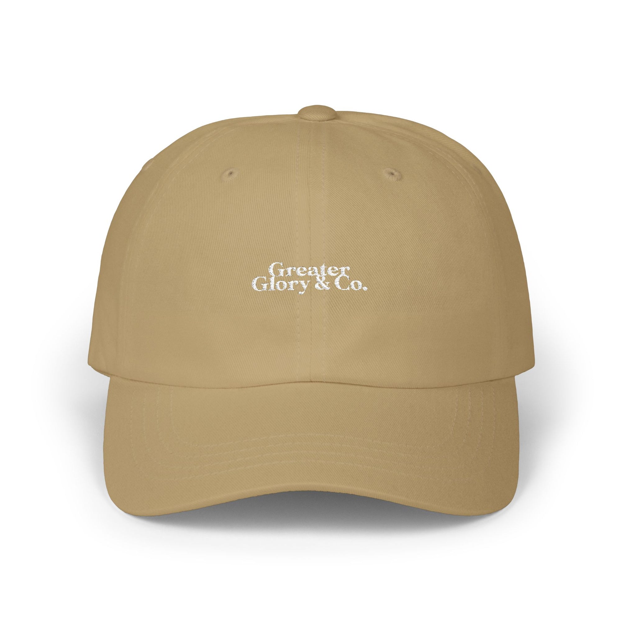 Classic Dad Cap w/Logo in white – Casual Style, Perfect Gift for Father's Day, Everyday Wear, Adjustable Hat, Trendy Accessories
