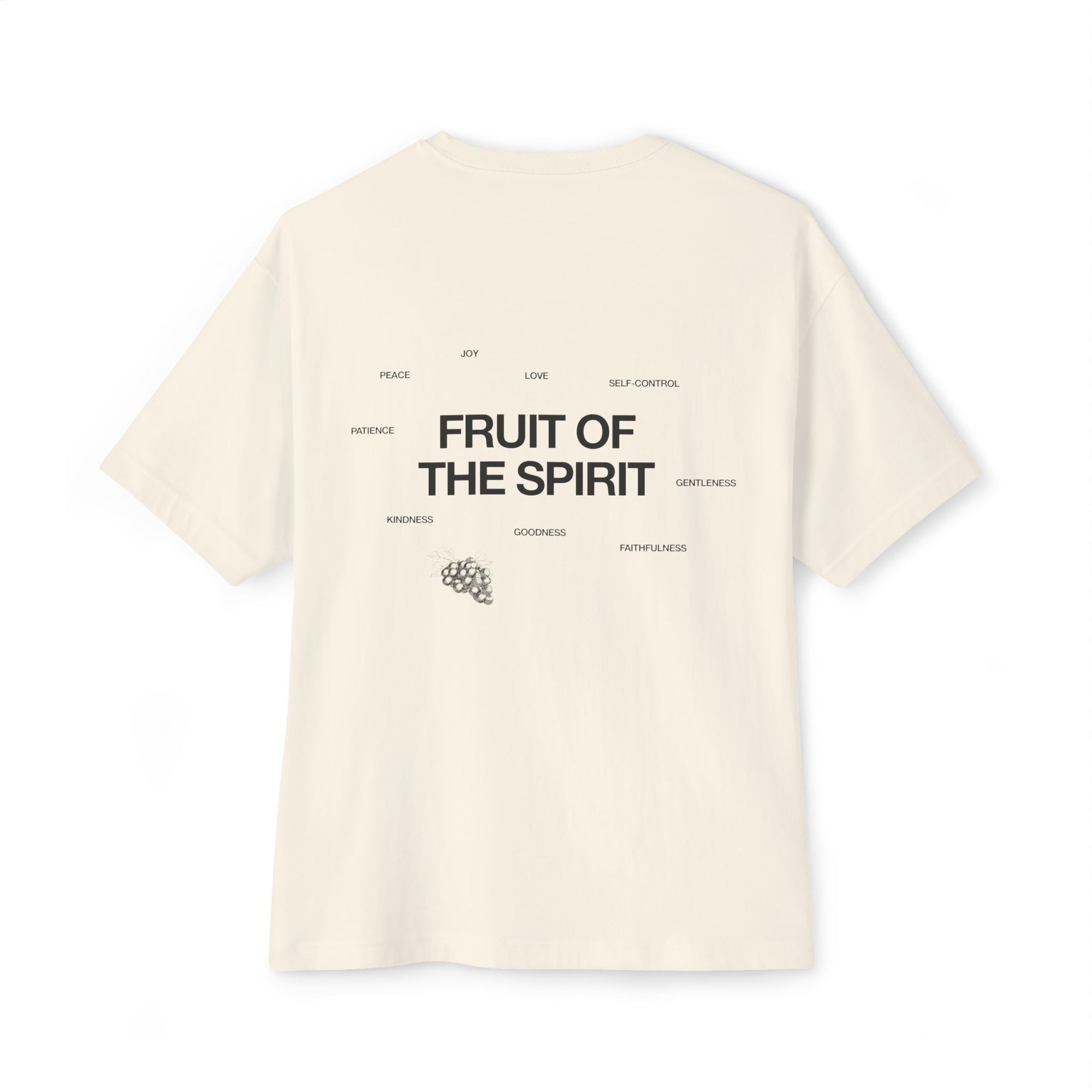 Unisex Oversized Boxy Tee - 'Fruit of the Spirit' Graphic T-Shirt for Casual Style, Layering, Gifts, Faith-Based Wear, Summer Fashion