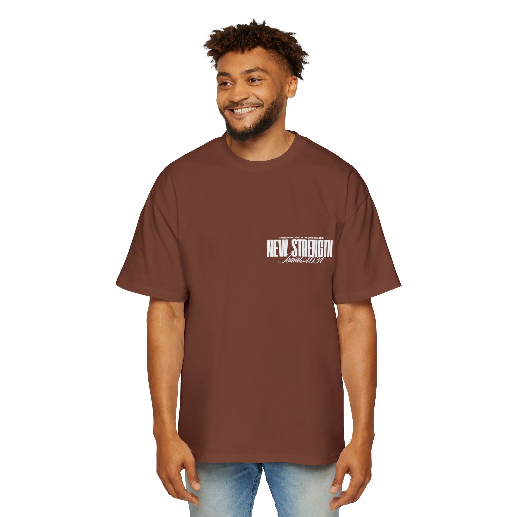 Soar with Strength – Oversized Tee Inspired by Isaiah 40:31 Men's Heavy Oversized Tee: Empowering Graphic Tee, Casual Streetwear, Unisex Comfort Shirt, Inspiring Gift for Him