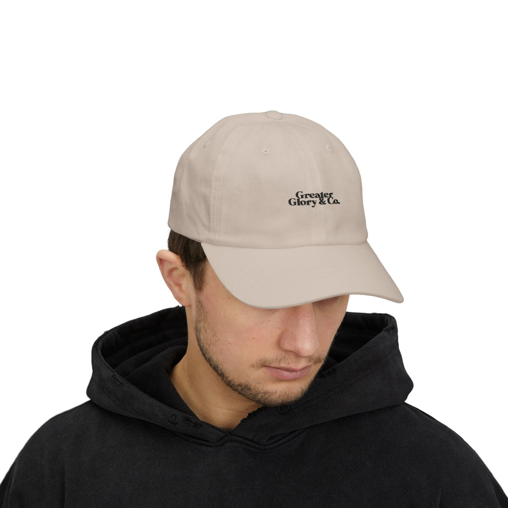 Classic Dad Cap w/Logo in black – Casual Style, Perfect Gift for Father's Day, Everyday Wear, Adjustable Hat, Trendy Accessories