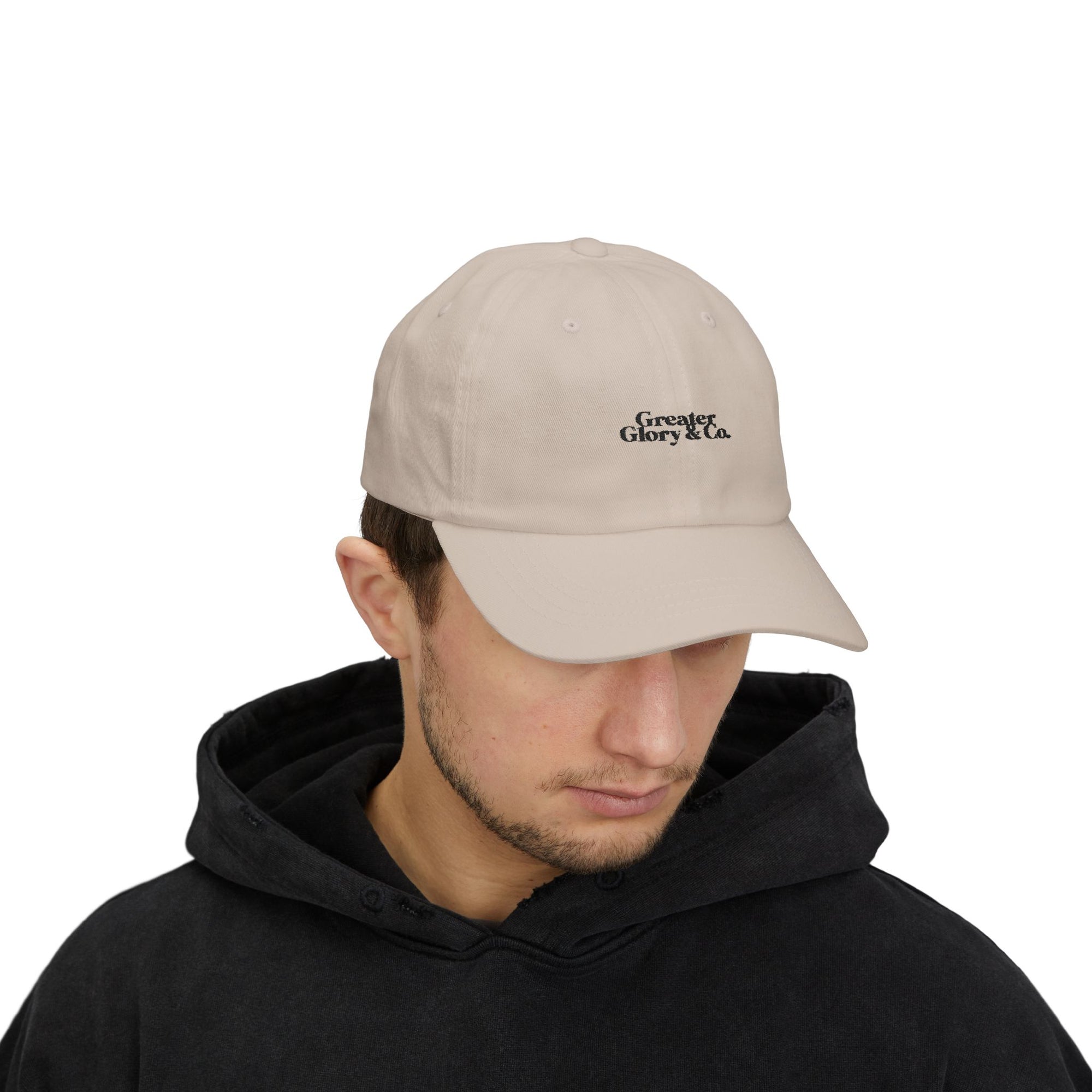 Classic Dad Cap w/Logo in black – Casual Style, Perfect Gift for Father's Day, Everyday Wear, Adjustable Hat, Trendy Accessories