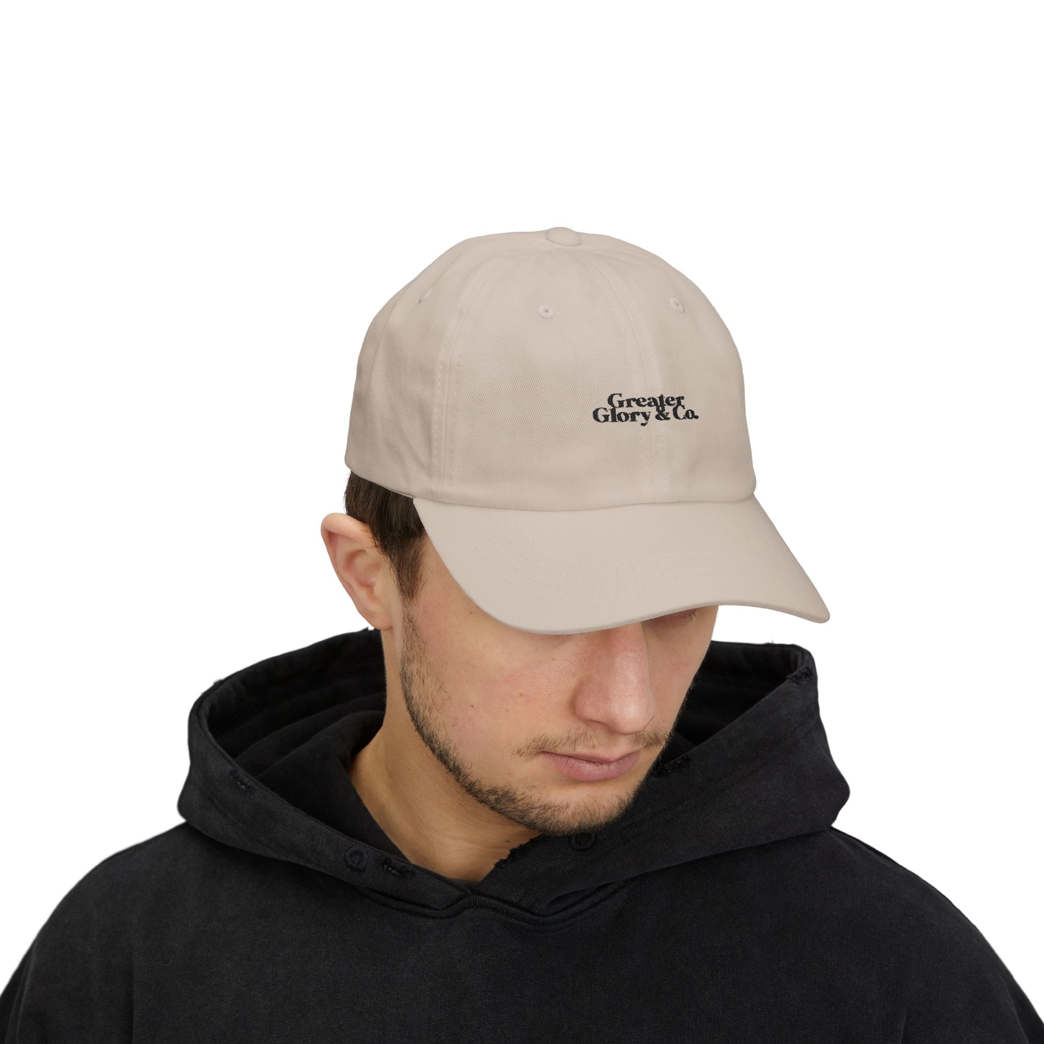 Classic Dad Cap w/Logo in black – Casual Style, Perfect Gift for Father's Day, Everyday Wear, Adjustable Hat, Trendy Accessories
