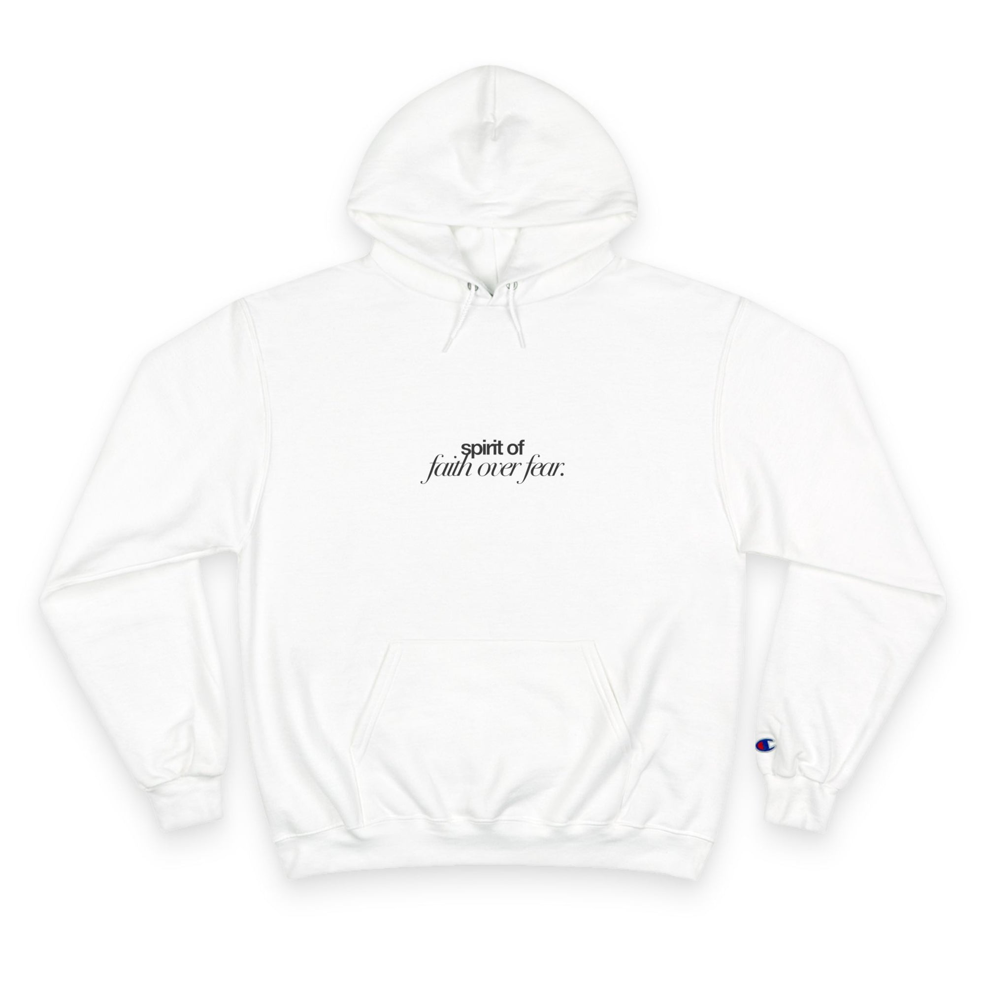 Inspirational Champion Hoodie - Spirit of Faith over Fear, Motivational Gift, Athleisure, Empowerment Apparel, Cozy Comfort