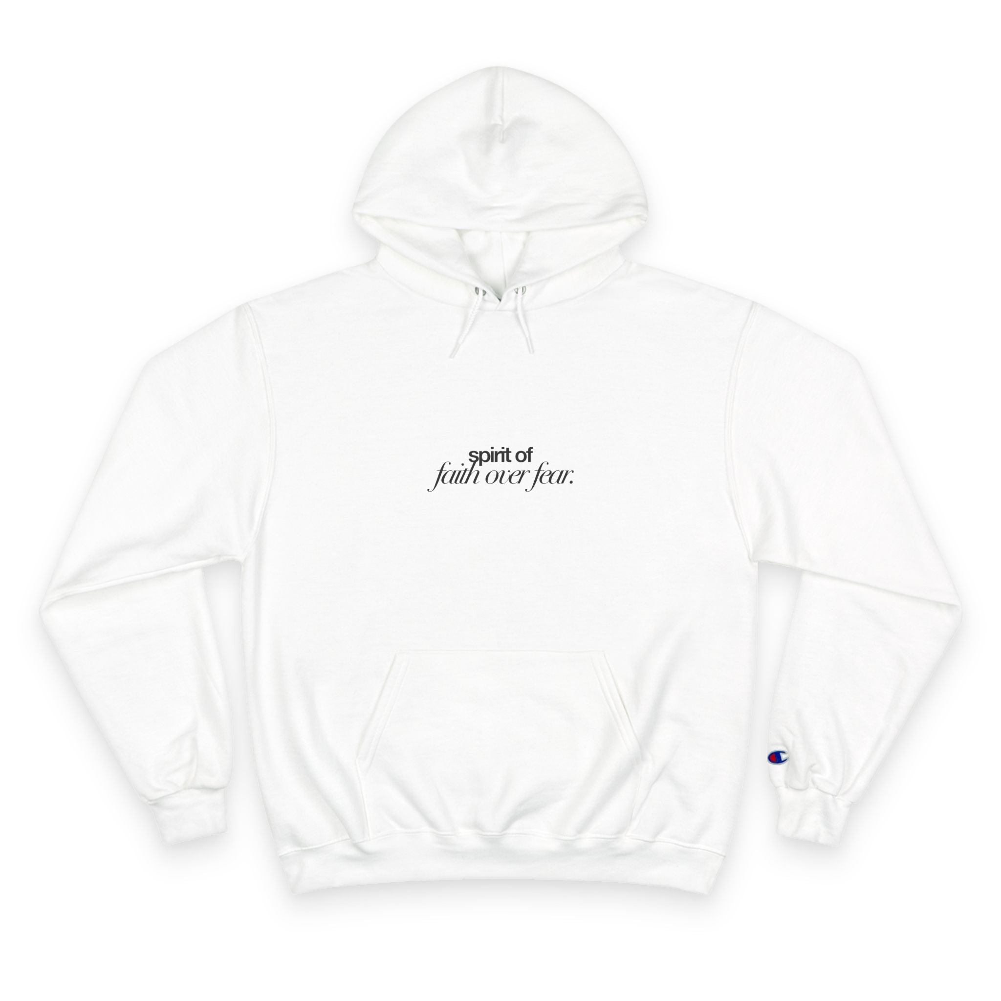 Inspirational Champion Hoodie - Spirit of Faith over Fear, Motivational Gift, Athleisure, Empowerment Apparel, Cozy Comfort