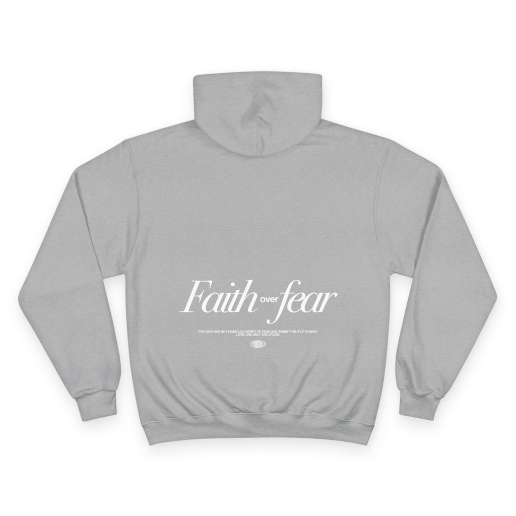 Inspirational Champion Hoodie - Spirit of Faith over Fear, Motivational Gift, Athleisure, Empowerment Apparel, Cozy Comfort