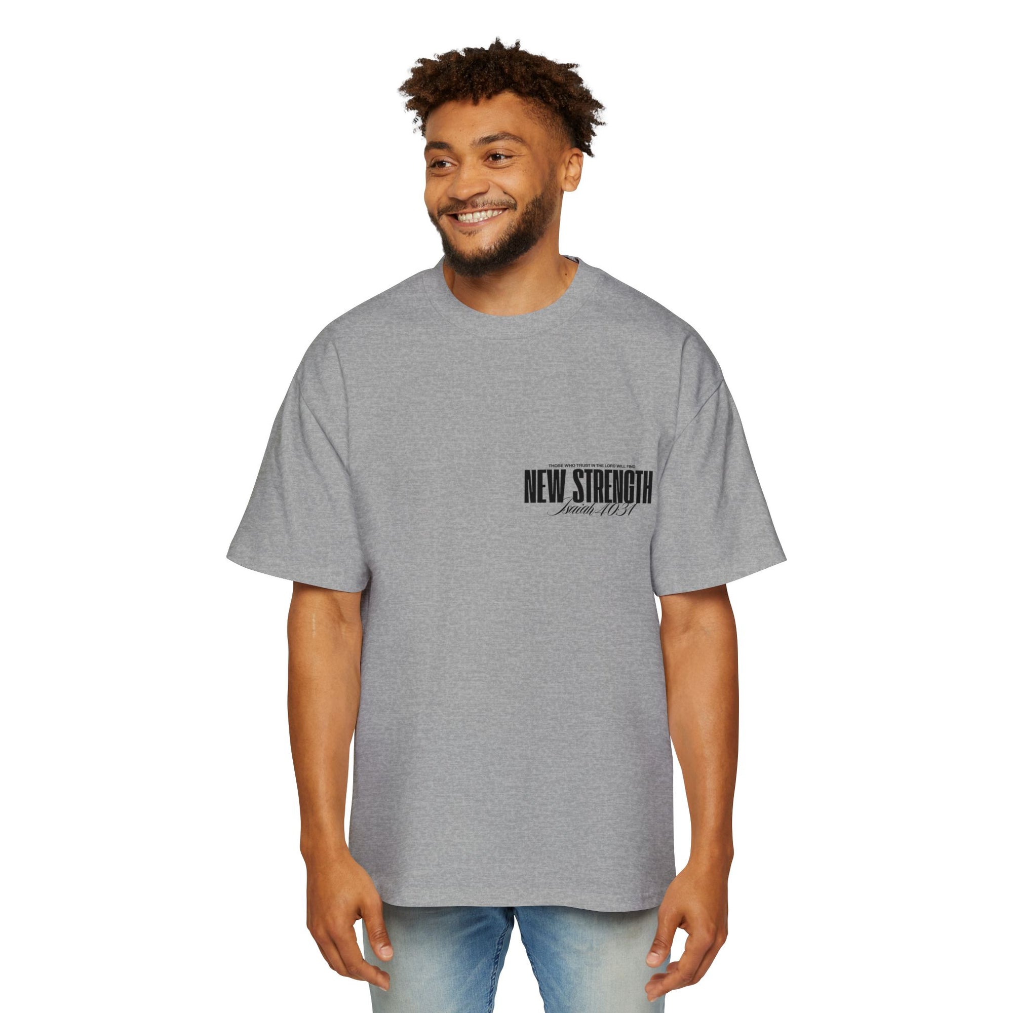 Soar with Strength – Oversized Tee Inspired by Isaiah 40:31 Men's Heavy Oversized Tee: Empowering Graphic Tee, Casual Streetwear, Unisex Comfort Shirt, Inspiring Gift for Him