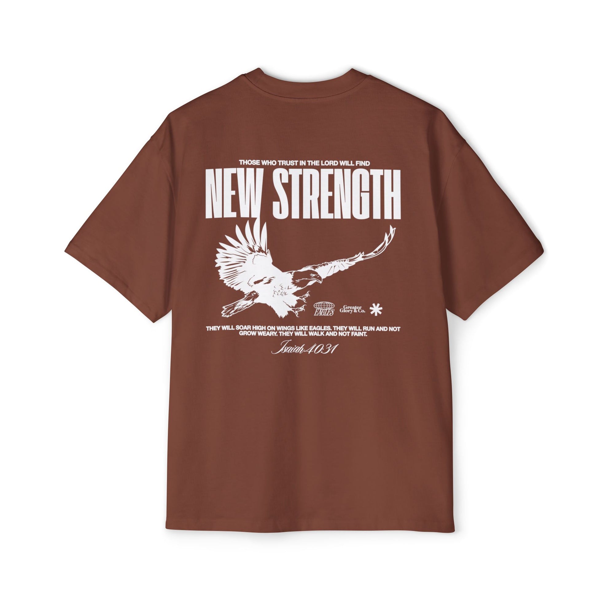 Soar with Strength – Oversized Tee Inspired by Isaiah 40:31 Men's Heavy Oversized Tee: Empowering Graphic Tee, Casual Streetwear, Unisex Comfort Shirt, Inspiring Gift for Him