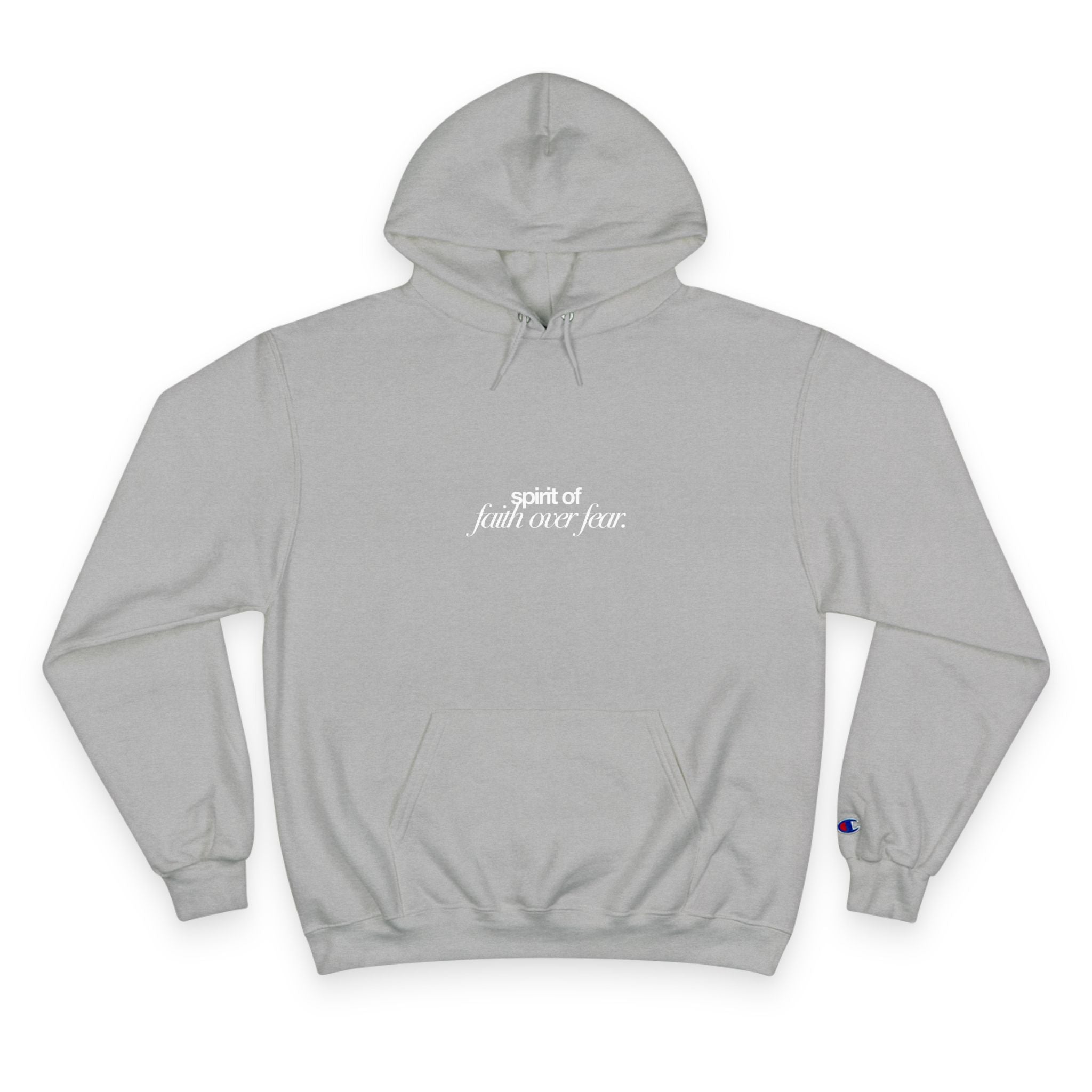 Inspirational Champion Hoodie - Spirit of Faith over Fear, Motivational Gift, Athleisure, Empowerment Apparel, Cozy Comfort