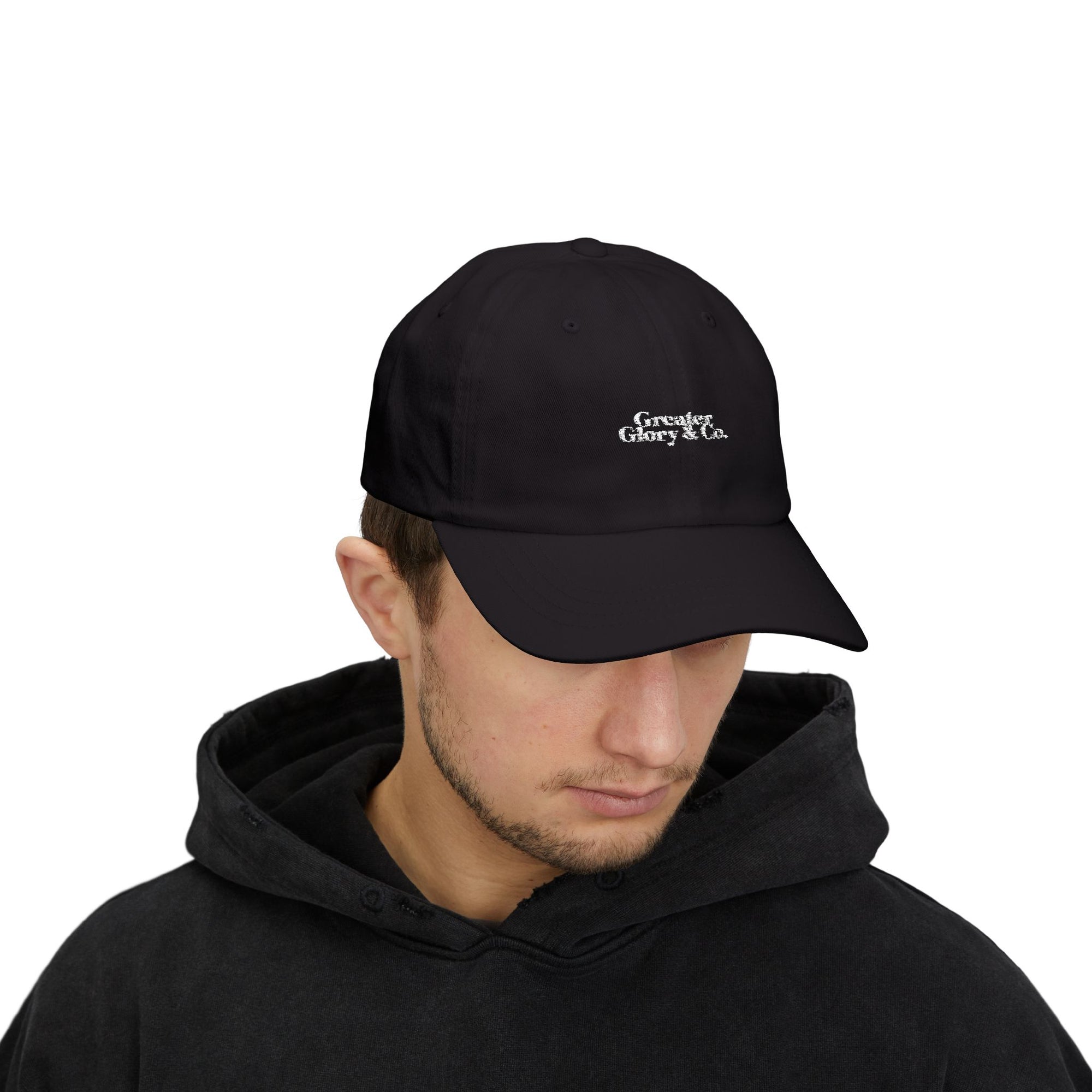 Classic Dad Cap w/Logo in white – Casual Style, Perfect Gift for Father's Day, Everyday Wear, Adjustable Hat, Trendy Accessories