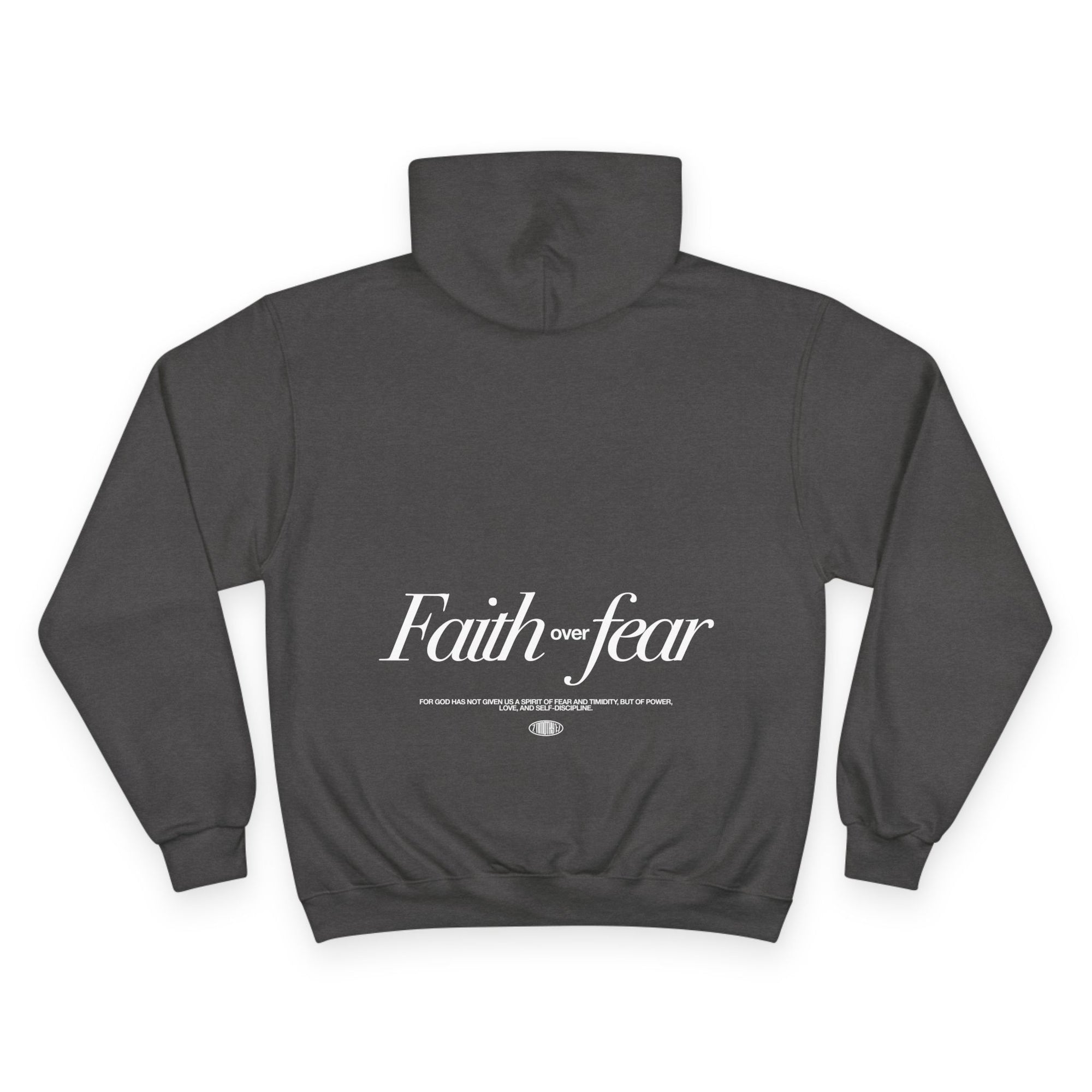 Inspirational Champion Hoodie - Spirit of Faith over Fear, Motivational Gift, Athleisure, Empowerment Apparel, Cozy Comfort