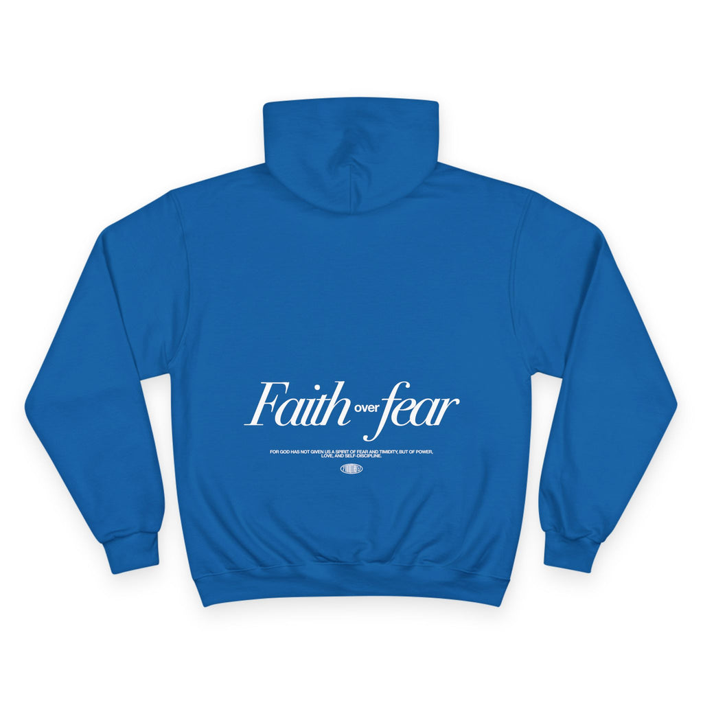 Inspirational Champion Hoodie - Spirit of Faith over Fear, Motivational Gift, Athleisure, Empowerment Apparel, Cozy Comfort