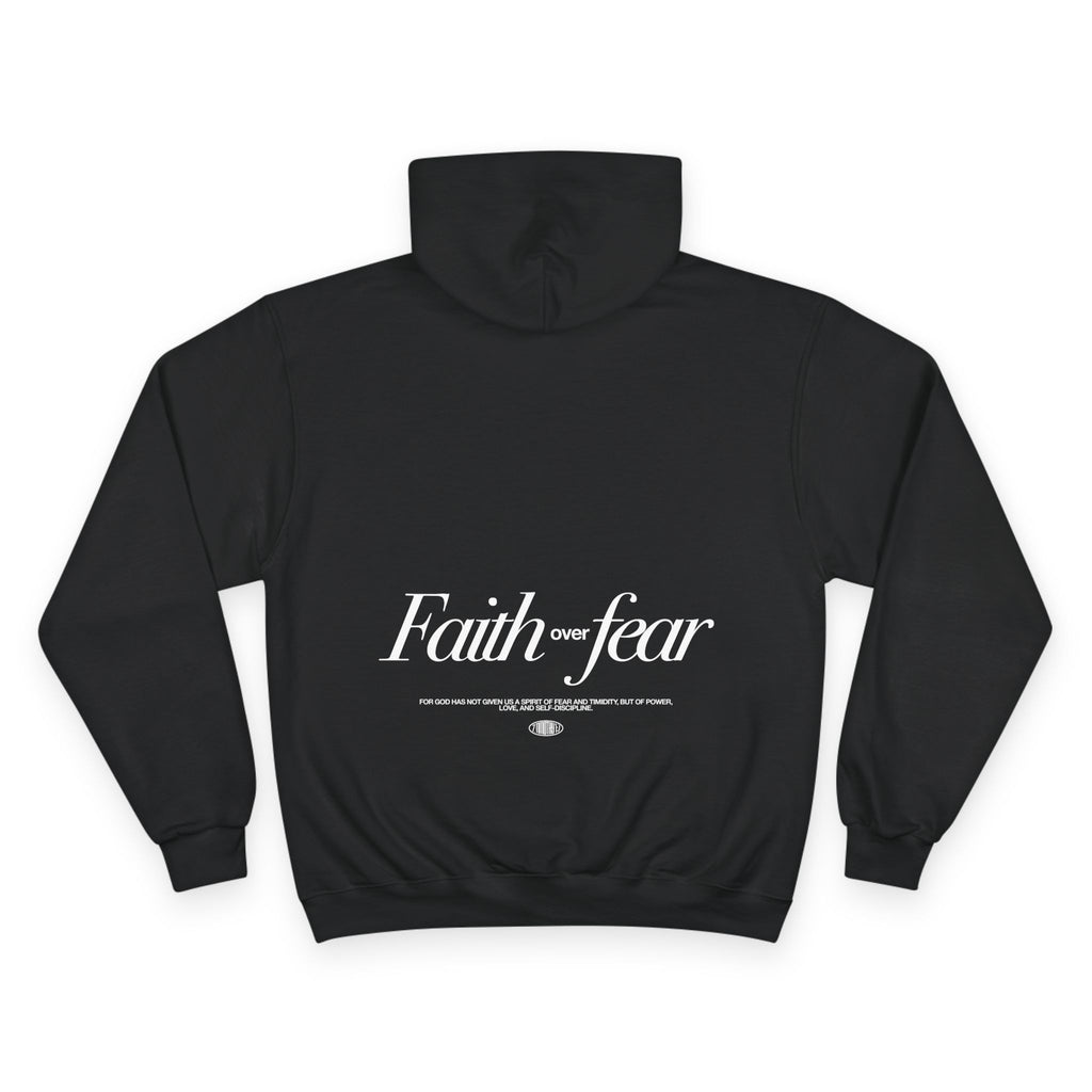 Inspirational Champion Hoodie - Spirit of Faith over Fear, Motivational Gift, Athleisure, Empowerment Apparel, Cozy Comfort