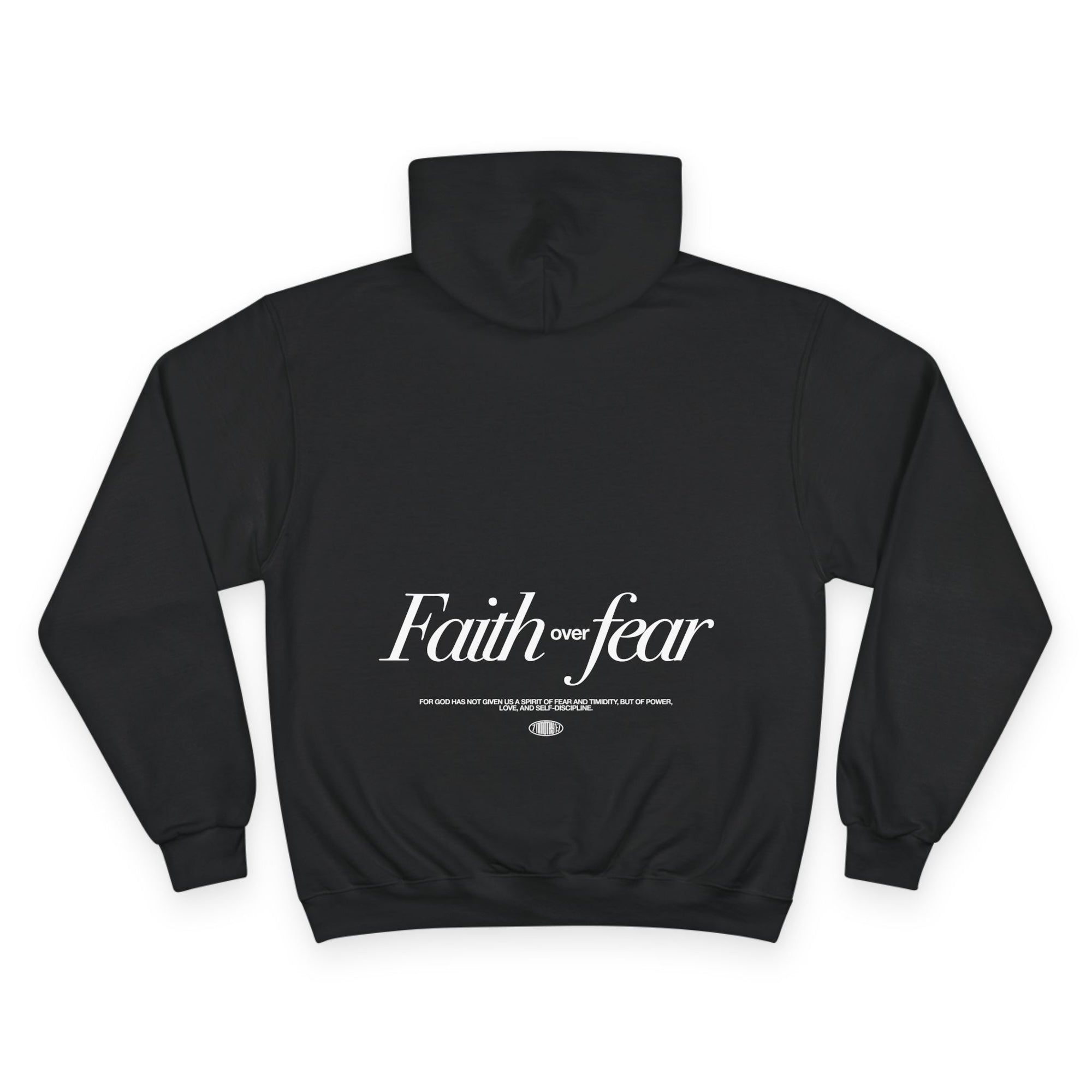 Inspirational Champion Hoodie - Spirit of Faith over Fear, Motivational Gift, Athleisure, Empowerment Apparel, Cozy Comfort