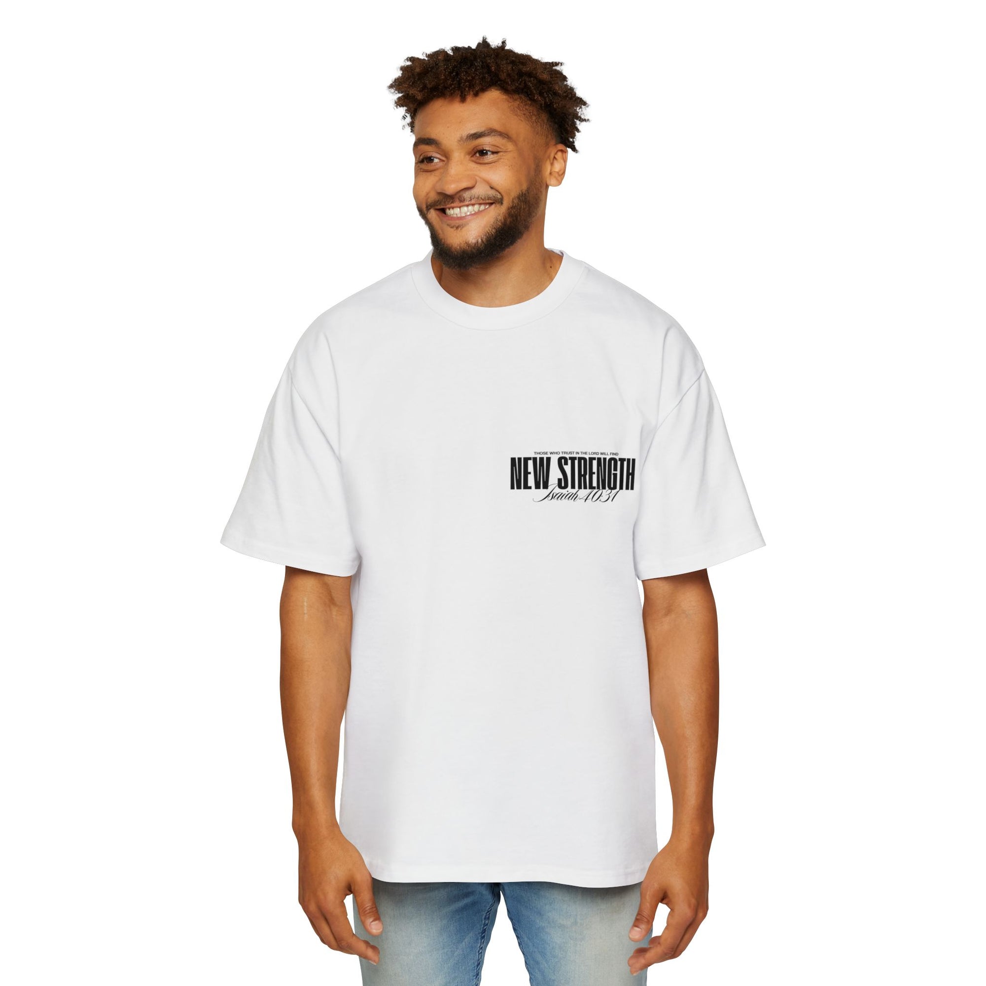 Soar with Strength – Oversized Tee Inspired by Isaiah 40:31 Men's Heavy Oversized Tee: Empowering Graphic Tee, Casual Streetwear, Unisex Comfort Shirt, Inspiring Gift for Him