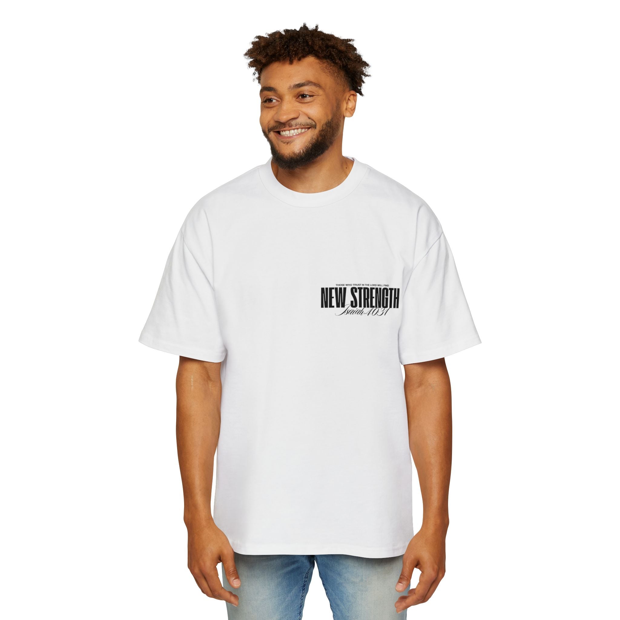 Soar with Strength – Oversized Tee Inspired by Isaiah 40:31 Men's Heavy Oversized Tee: Empowering Graphic Tee, Casual Streetwear, Unisex Comfort Shirt, Inspiring Gift for Him